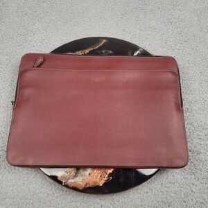 Coach Leather Laptop Case Folio Burgundy F39816 With Care Card